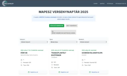 Mapesz Interaktív Versenynaptár